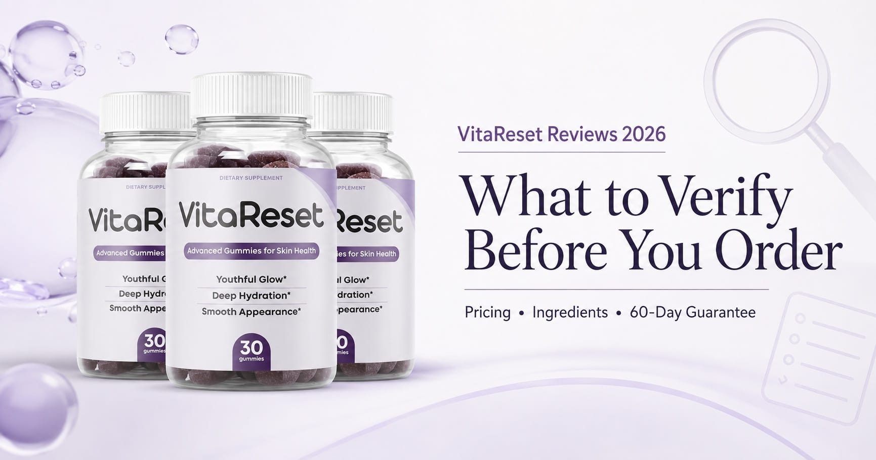 VitaReset product banner with three bottles
